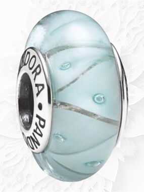 Pandora Light Blue Looking Glass Charm Murano Glass and 9.25 Sterling Silver